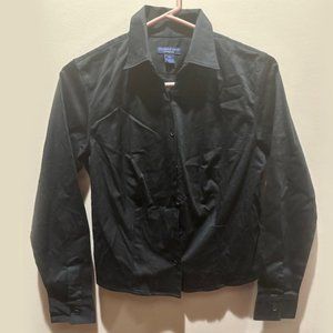 Westbound Petites Wrinkle Free Stretch Black Blouse Sz PS